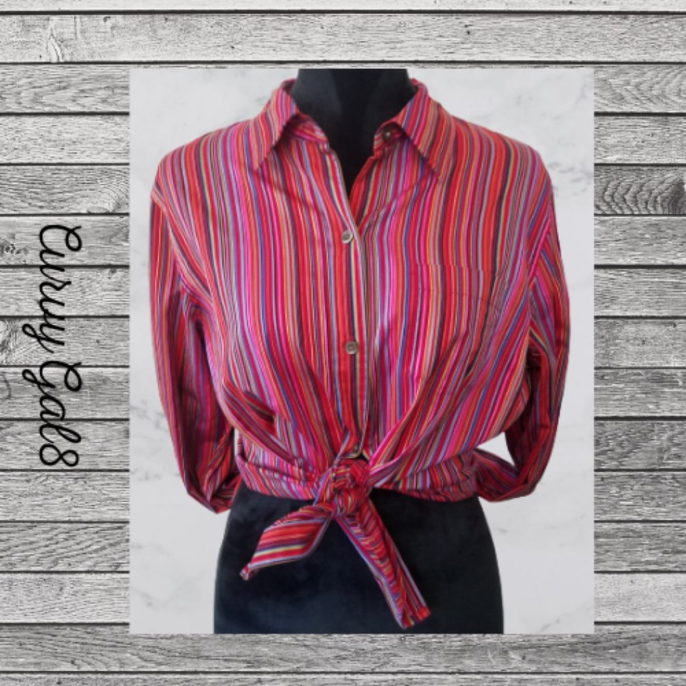 47 Liz Claiborne Button Down Shirt Multi Colors L NWT